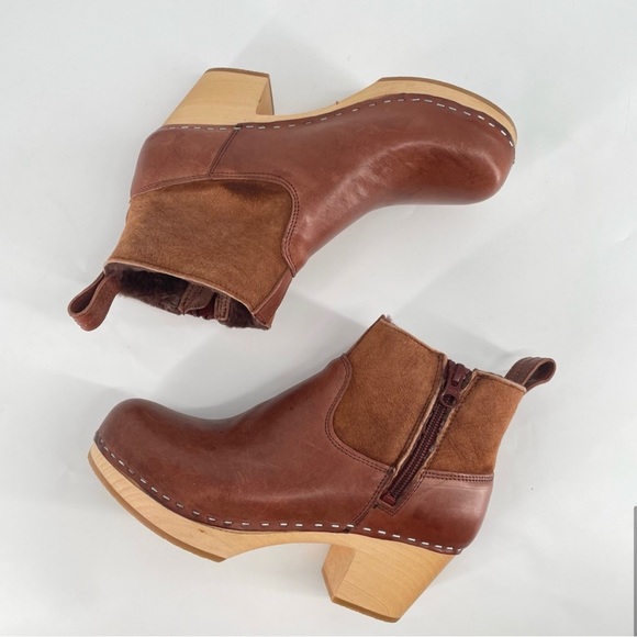 Swedish Hasbeens Shearling Lined Emy Zip It Clog Boot - Picture 6 of 11